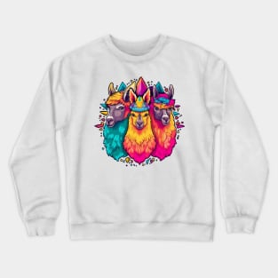 Rainbow Llama Squad Crewneck Sweatshirt